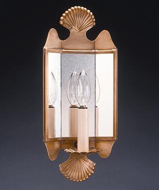 Mirrored Wall Sconce Crimp Top And Bottom Antique Brass 1 Cnadelabra Socket Antique Mirror